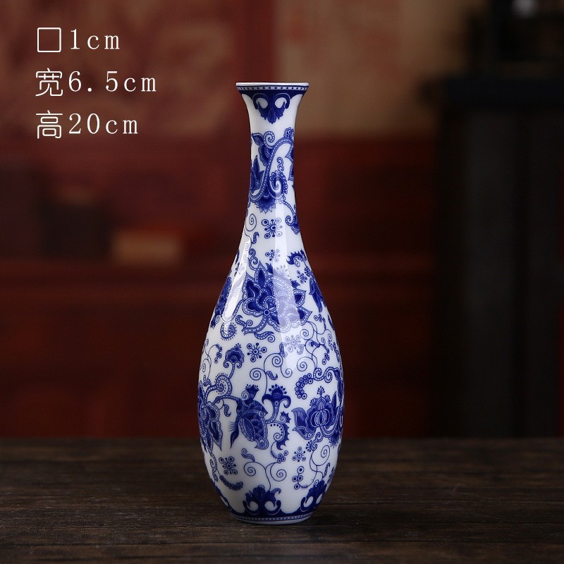 Decoración de jardín de cheongsam decoración de sala de estar de alto nivel decoración de estudio belleza floral porcelana azul seco gabinete de televisión