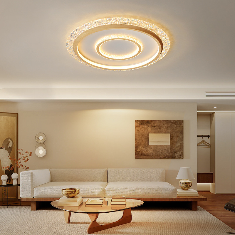 [Selección estricta] lámpara de techo medieval minimalista 2025 nuevo estilo americano retro color nuez super brillante lámpara de habitación para proteger los ojos