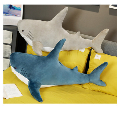正品卡通布罗艾鲨鱼毛绒玩具大号抱枕玩偶儿童生日礼物大白鲨代发