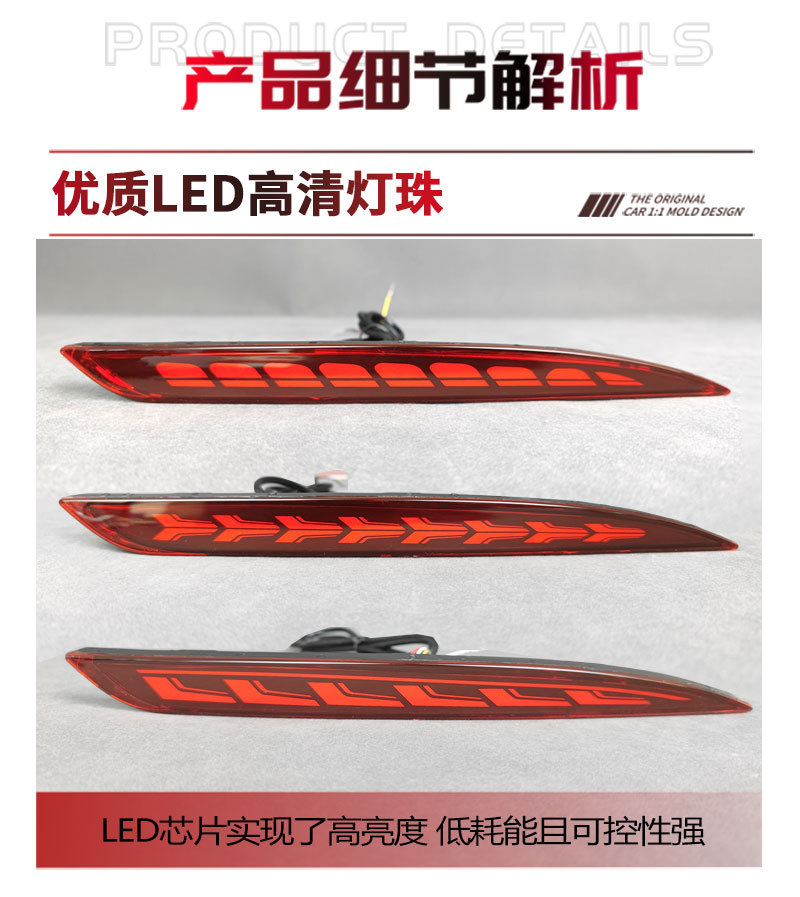 Suitable for 21-24 Tesla Model Y Rear Bumper Lights, Special Modified Led Brake Warning Lights and Tail Lights