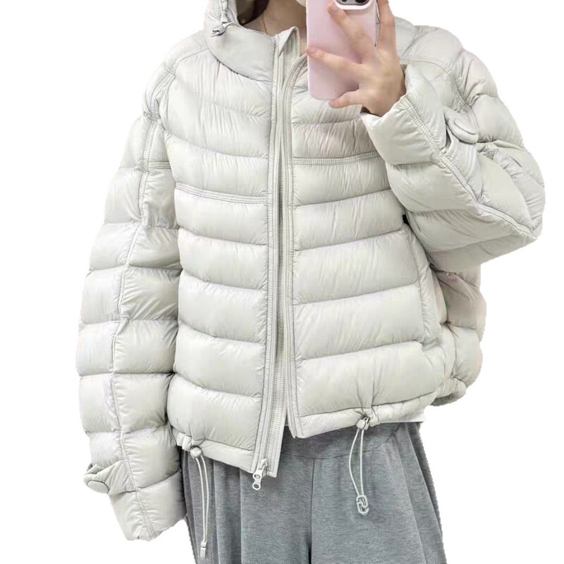 排骨羽绒服女轻薄款立领短款2025年新款宽松大码白鸭绒外套|undefined