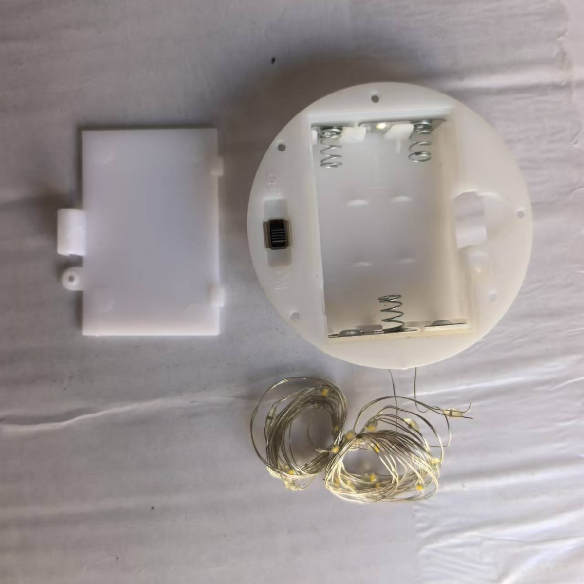 65MM直径圣诞工艺品底座灯配件DIY玩具灯发光木制品铁艺装饰灯