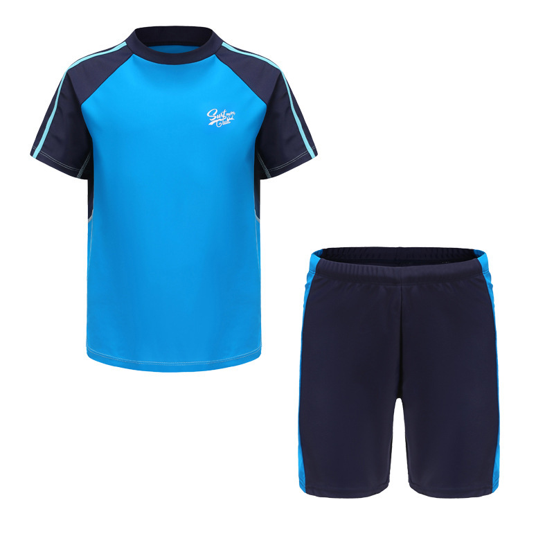 Professional Quick Dry Two Piece Swimsuit For Older Boys_voghion.com