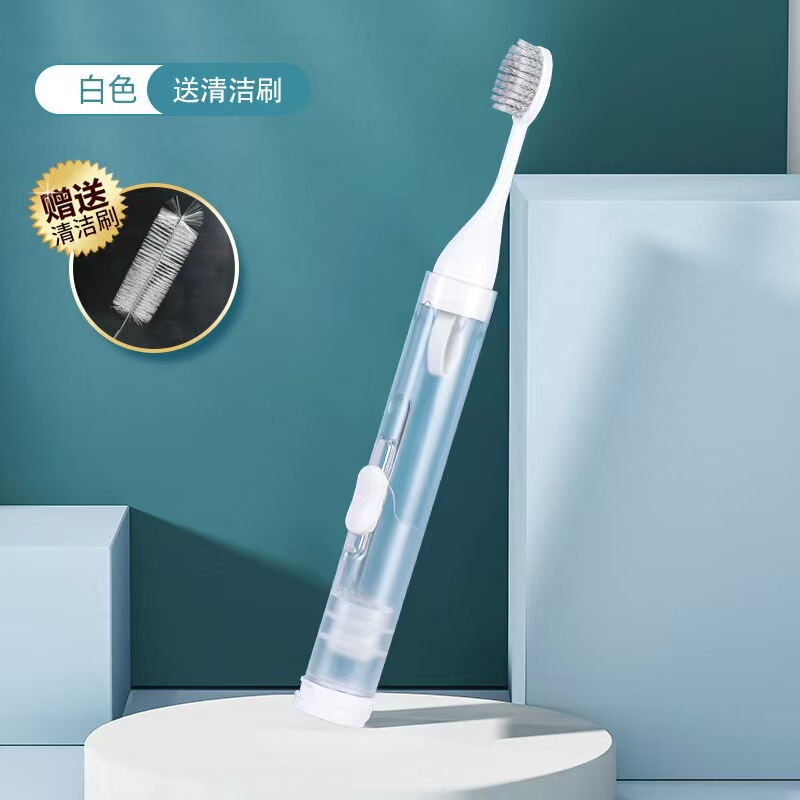旅行牙刷牙膏一体便携式随身迷你小牙膏软毛折叠套装牙齿矫正用具|undefined