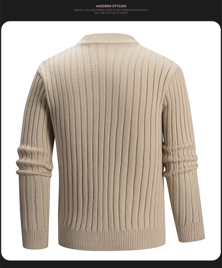 Vêtements pour hommes - Pull en maille douce pour homme, style décontracté d'hiver, à torsades, col rond, coupe ample, manches longues, pour adolescents et jeunes adultes_voghion.com
