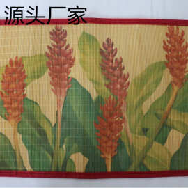 安吉外贸出口环保拉丝羊毛丝印花四面包边竹餐垫杯垫盘垫