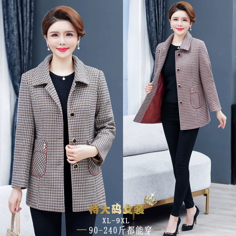 Женская куртка в клетку 2025 года, новая весенне-осенняя модель в корейском стиле, свободный крой, повседневный топ, размер 9XL, новая клетчатая модель больших размеров.