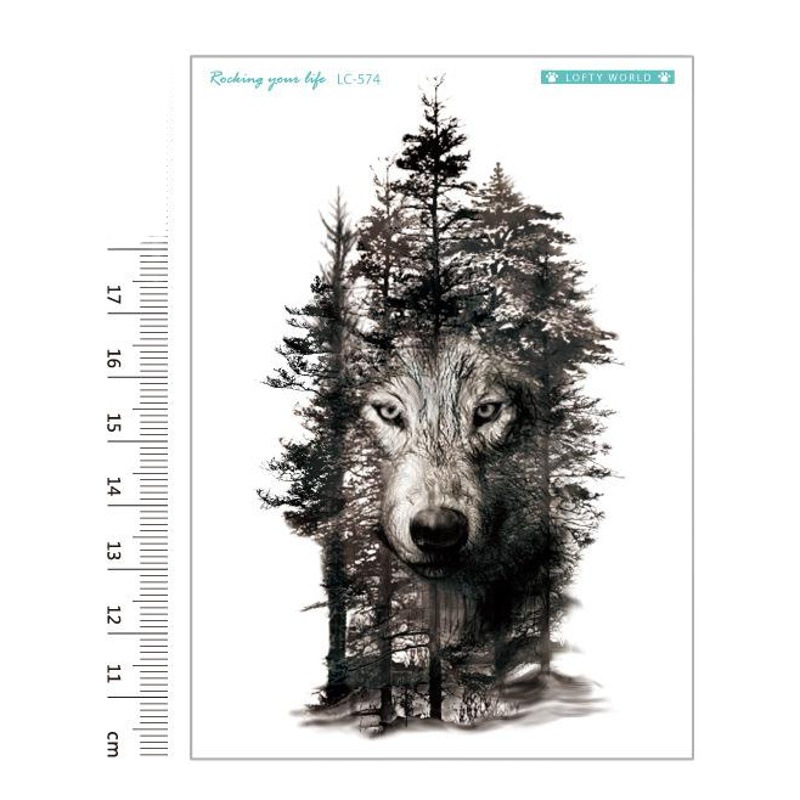 Nueva flor impermeable brazo tatuaje pegatinas personalidad original Lobo tatuaje pegatinas animal patrón tatuaje desechable al por mayor