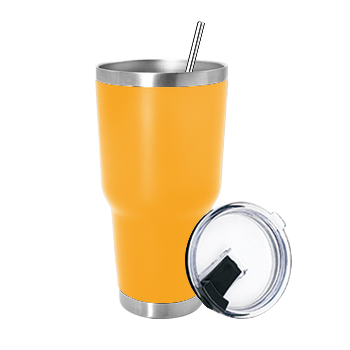 Suministro directo de fábrica 304 de doble capa de vacío de acero inoxidable taza de coche 30oz spray de pintura de plástico Impresión de transferencia de agua calentador de hielo taza de café