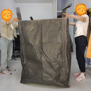 黑色吨袋上大口布下平底四吊耳炭黑吨包袋定制多规格尺寸集装袋