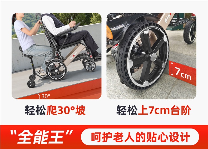 American Ainsnbot Smart 2026 New High-End Electric Wheelchair Multi-Functional Foldable Mobility Scooter for Disabled Elderly People