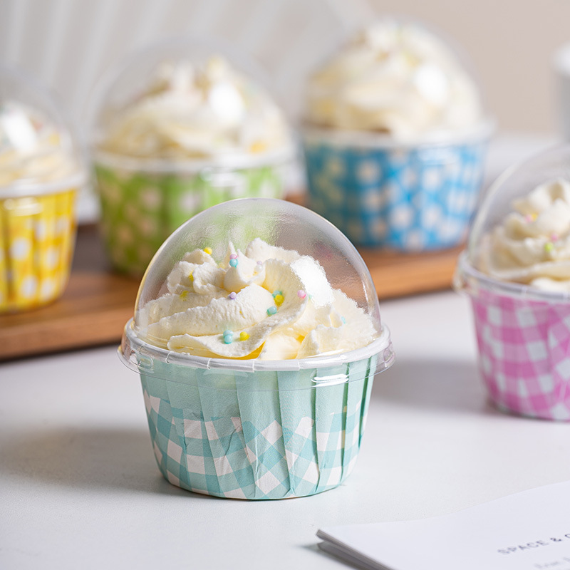 Large Cupcakes Mephin Cup High Temperature Oven Baking Paper Mephin with Lid Madeleine Paper Cup