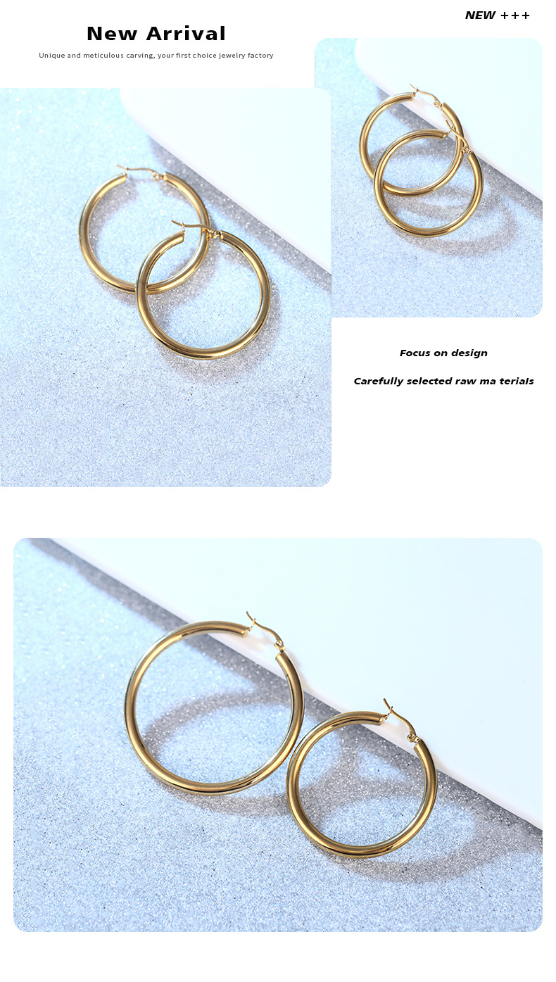 Geometric Pattern Women'S Gender Plating Design Simple Style Geometric Stainless Steel Plating Earrings 1 Pair