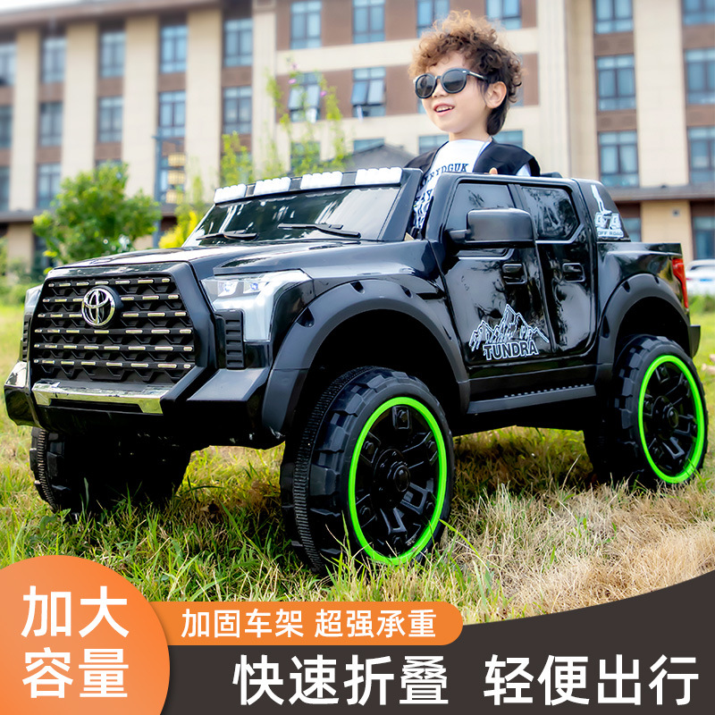 Coche de juguete eléctrico de dos personas para niños, coche de batería de control remoto, coche de regalo de cumpleaños para niños y niñas