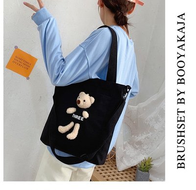 2020 winter new pattern fresh Sweet canvas zipper Totes letter printing Ladies Inclined shoulder bag