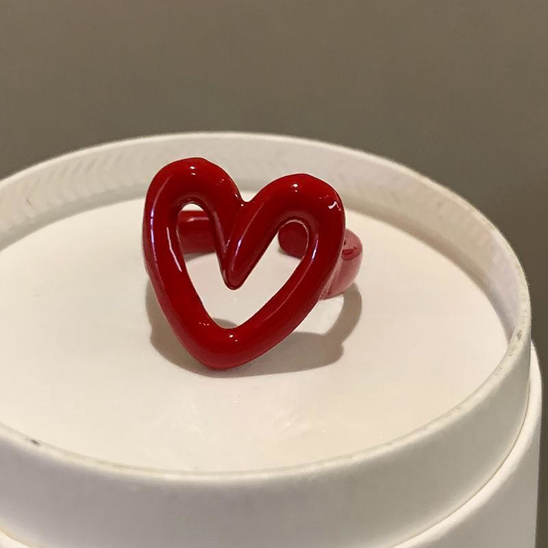 1 Piece Quantity 1 Piece Elegant Lady Heart Shape Alloy Resin Women's Open Rings Rings