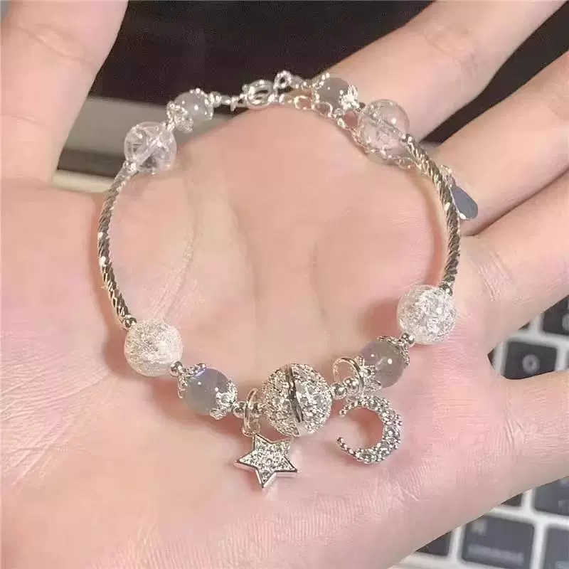 星月童话超甜美月亮星星手链手镯小清新设计轻奢时尚男女手串礼物
