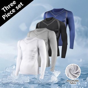 Cross-Border Sports Short-Sleeved Fitness Clothing, Running Quick-Drying Breathable Vest, T-Shirt, Bodysuit, High-Elastic Long-Sleeved European and American Sizes