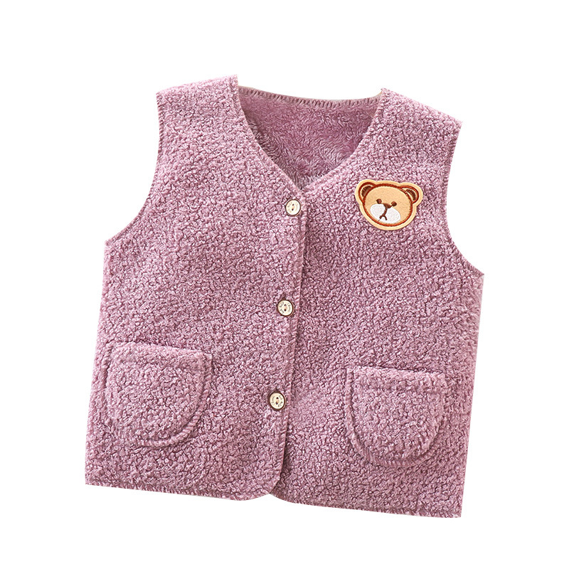Niños de otoño e invierno Chaleco de lana de cordero niños y niñas de doble cara chaleco cálido bebé cardigan dentro y fuera del chaleco de desgaste