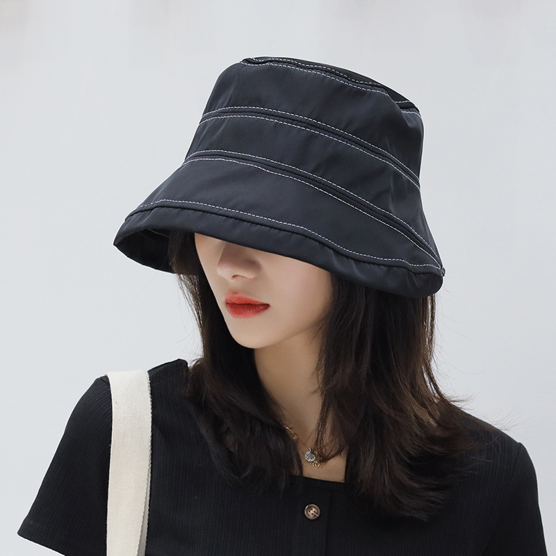 2021帽子女韩版潮出游遮阳帽防晒紫外线大沿遮脸日系渔夫帽女士夏