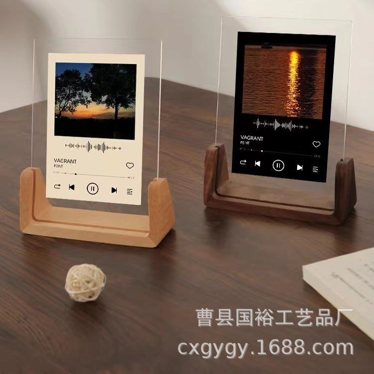 Modern Walnut U-shaped Photo Frame Office Desktop Beech U-shaped Photo Frame Ornaments Home Photo Decorative Wooden Photo Frame