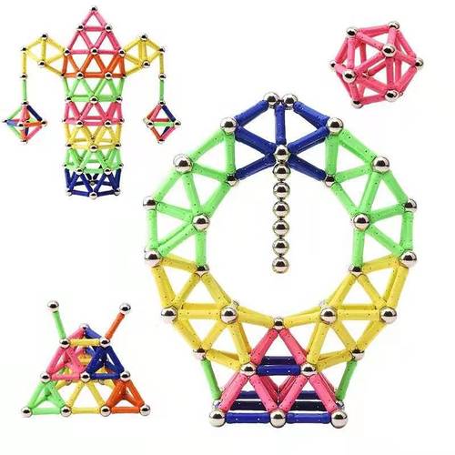 Cross-border Amazon magnetic stick gift box for children's intellectual magnetic building blocks box to build creative magnet toys for export