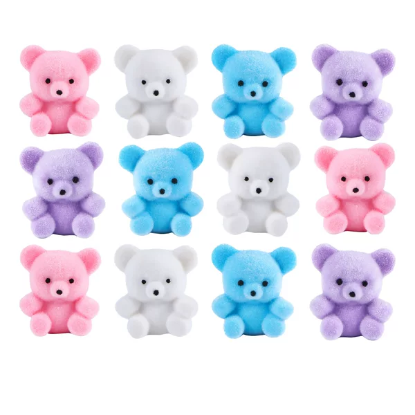 New Mini Flocked Bear Doll Pendant in Macaron Colors, Cute Little Bear Micro DIY Pendant