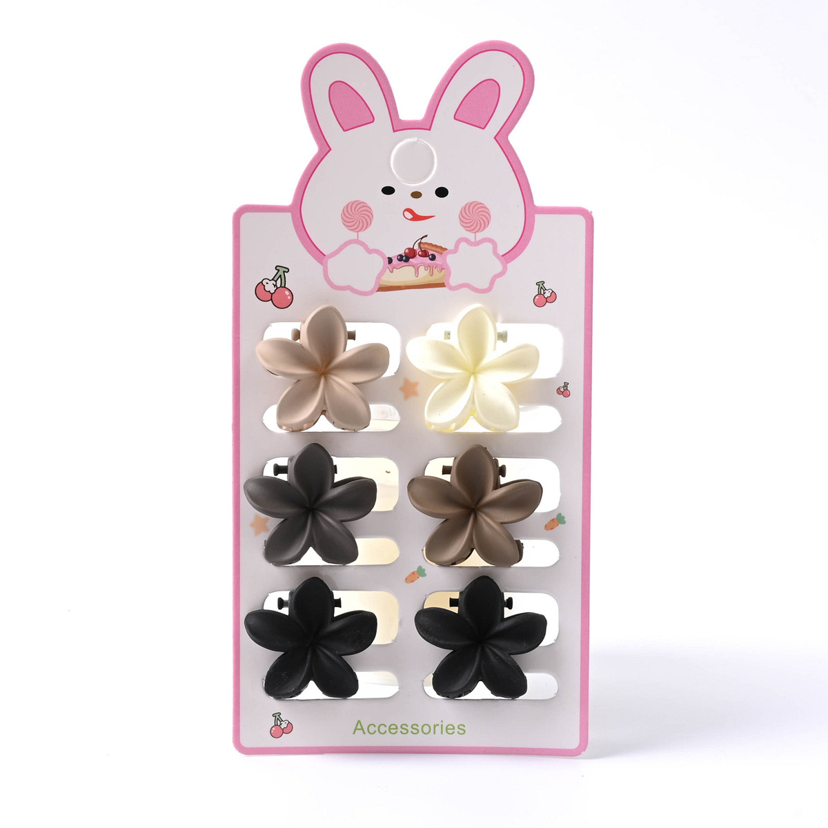 Pequeño huevo flor clip de dibujos animados oso impresión de color cabello pequeño lindo clip de cabello joyas para el cabello