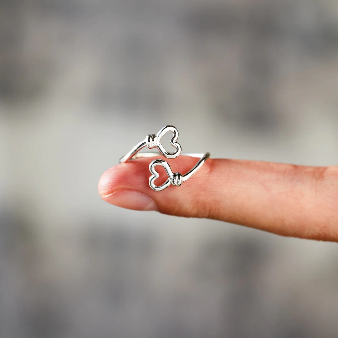 Women's Gender 925 Sterling Silver Heart Shape Rings 925 Sterling Silver Rings