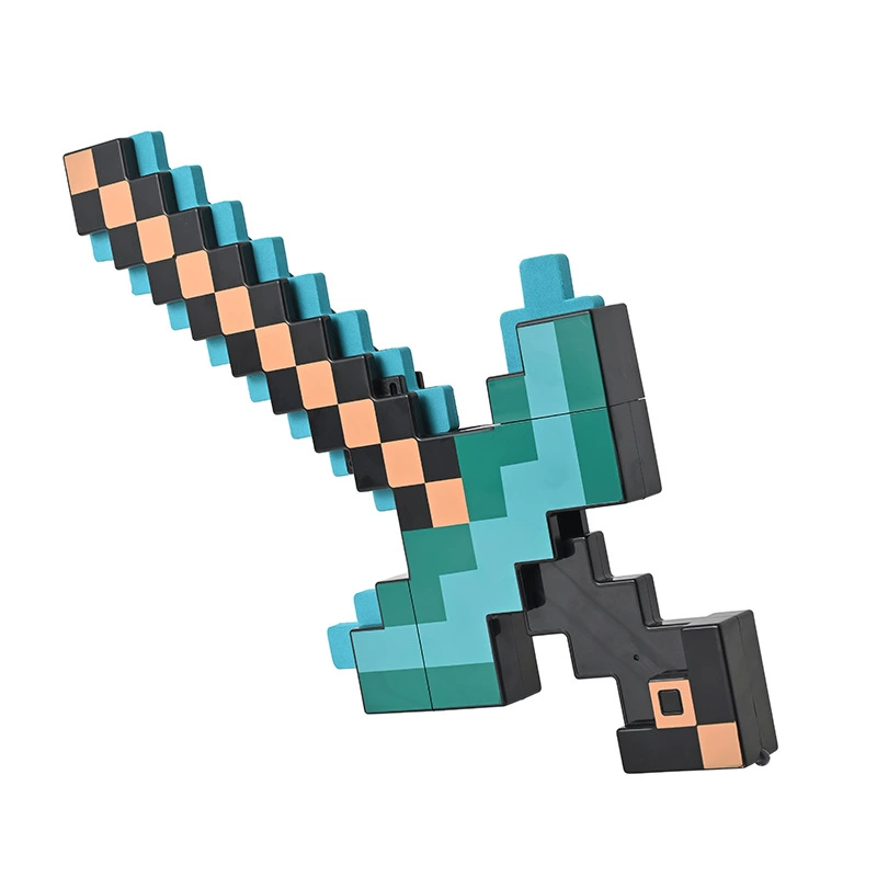 Minecarf Мой мир вокруг игрушек Новый меч Pickaxo Два-в-одном Трансформируемый пистолет Модель алмазного меча Оборудование