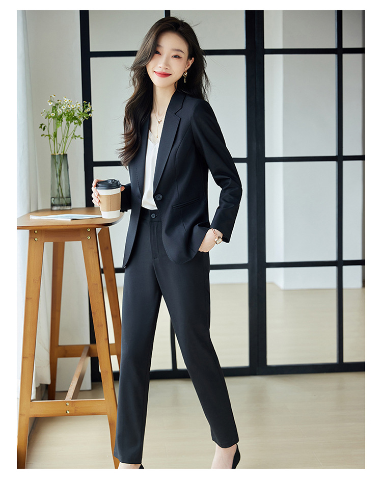 法米姿 秋冬新款时尚修身职业装高端工装西服两件套