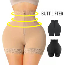 蕾丝拉链提臀裤女士产后高腰塑形裤butt lifter pants强效收腹裤