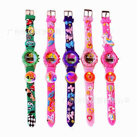新款外贸热销卡通手表3D学生儿童手表夜光发光灯手表跨境货源包邮