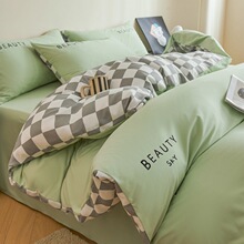 水星家纺水洗棉磨毛四件套亲肤床单被套学生宿舍三件套批发礼品