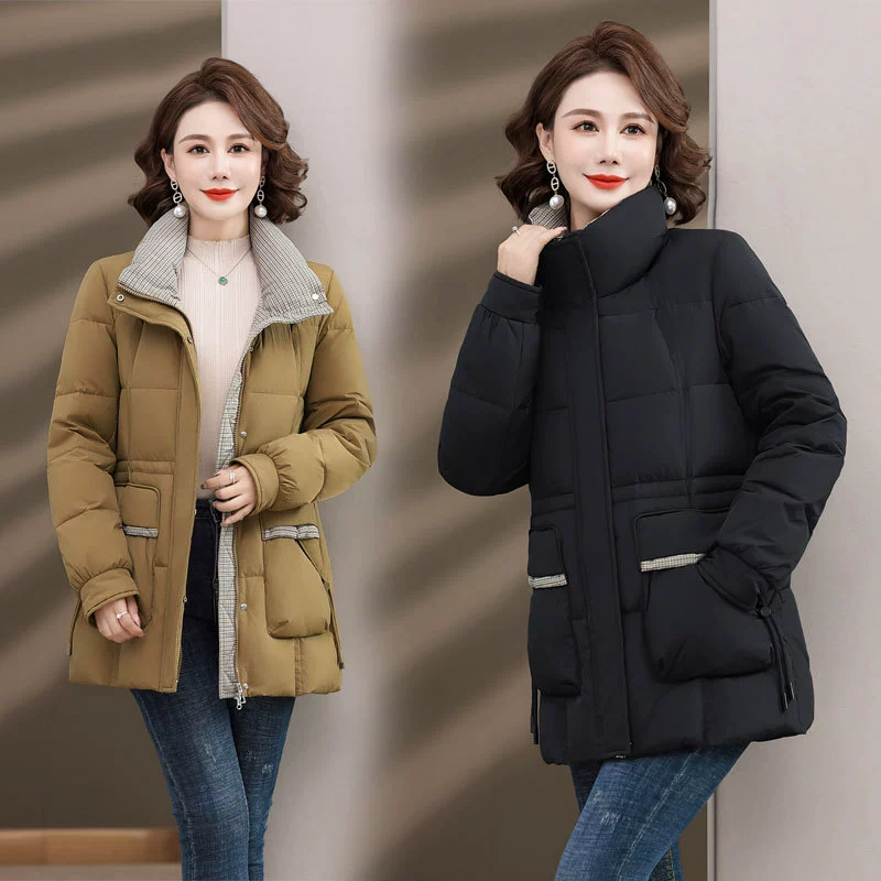 2023 новый зимний пуховик для матери в иностранном стиле 40 лет 50 женщин среднего возраста, зимний теплый белый утиный пуховик