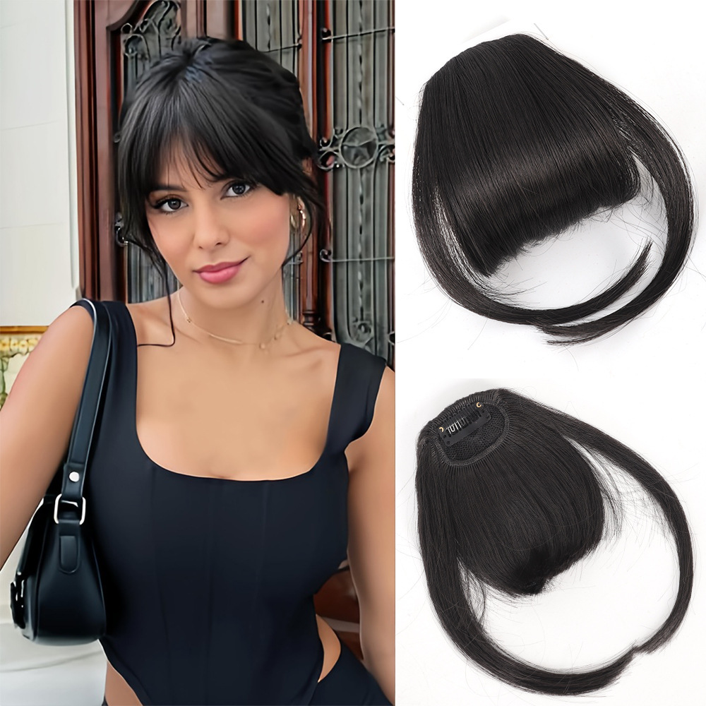 Cross-Border New Style Synthetic Hair Bangs Clip-On Hairpiece for Women, Daily Wear Hair Extension