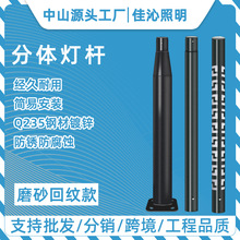 加工定制户外路灯杆3米6米分体式监控杆户外庭院花园灯杆镀锌钢杆