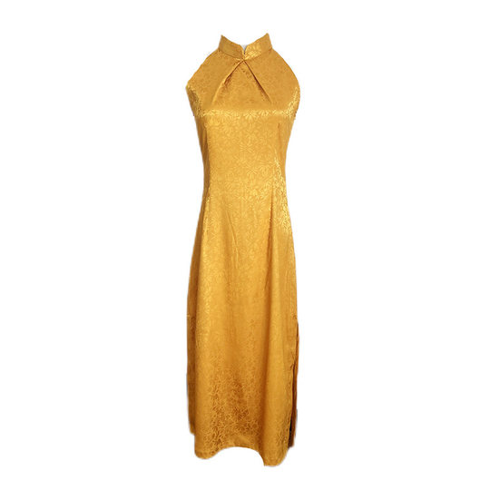 New Chinese Cheongsam Toast Dress Chinese Style Morning Dress Yellow Dress Bride Wedding Engagement Banquet Dress Autumn