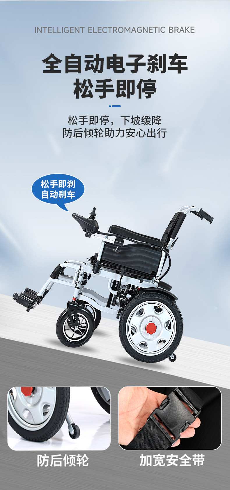 Electric Wheelchair for the Elderly, Smart Folding Mobility Scooter for Disabled People, Electric Mobility Aid Wheelchair Scooter