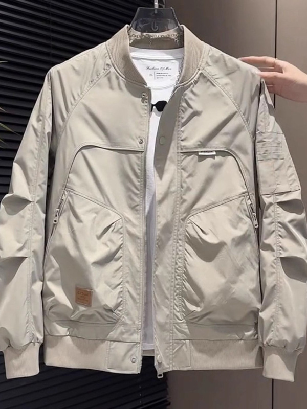 棒球服线条夹克男2025秋季潮牌工装男装美式复古宽松飞行员外套男|undefined