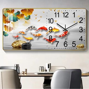 Cross-border Amazon Source Factory Horizontal Rectangular Wall Clock Living Room Clock Household Wall Clock Quartz Clock