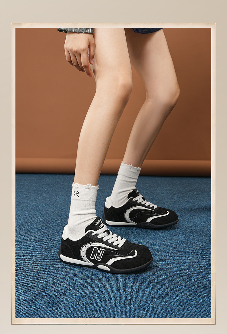 Giày sneaker nữ chạy bộ mesh thoáng đế bệt phong cách cổ điển — 298 Nâu Caramel chi tiết 16