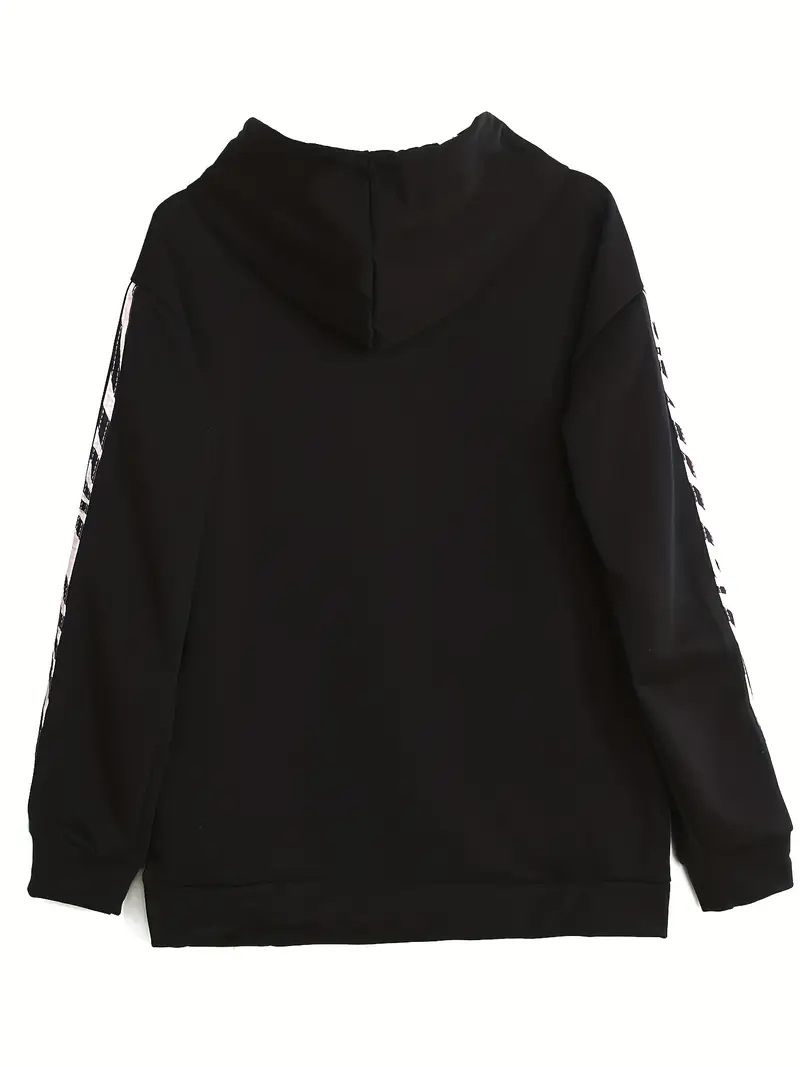 Ensemble sweat à capuche et pantalon de jogging tendance imprimé 3D – Tenue de détente surdimensionnée à imprimé lettres (S-XXL, polyester)_voghion.com