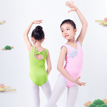 兒童舞蹈服練功古典中國風練習服盤扣連體背心芭蕾舞服少兒演出服