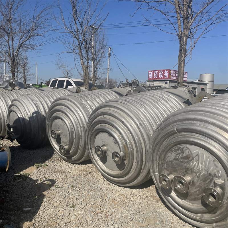 二手2吨外盘管反应釜 搅拌反应设备 立式 化工用