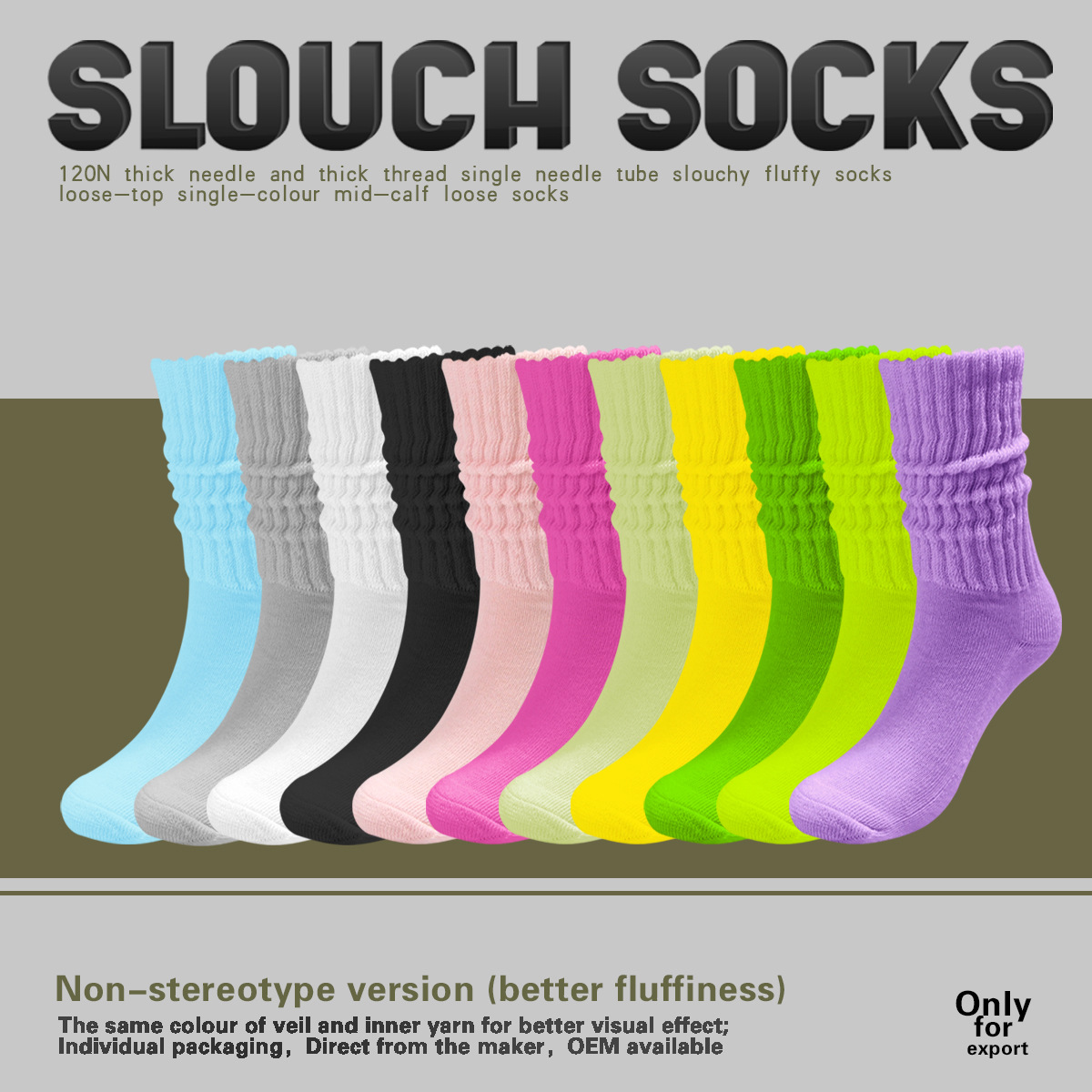 Calcetines de burbuja de boca suelta de media pantorrilla europeos y americanos calcetines slouch aguja gruesa hombres y mujeres marinero pila retro calcetines Casuales