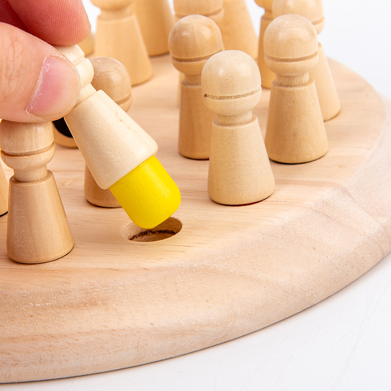 Memoria de color de madera ajedrez padre-hijo escritorio ejercicio bebé memoria rompecabezas juego niños juguete cognitivo ajedrez
