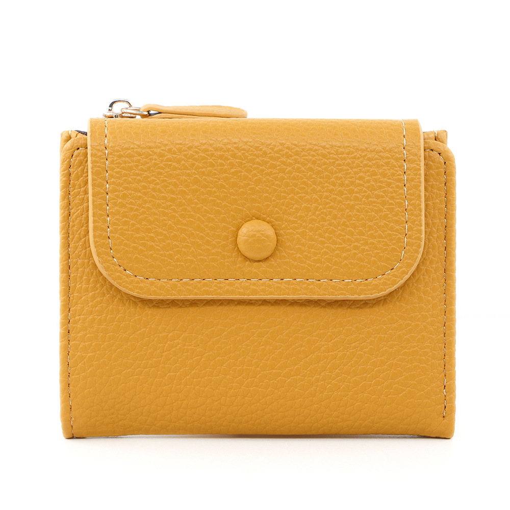 Nuevo cross-border cremallera bolso de cambio nicho creativo multifuncional bolso de tarjetas de moda litchi patrón corto para mujeres