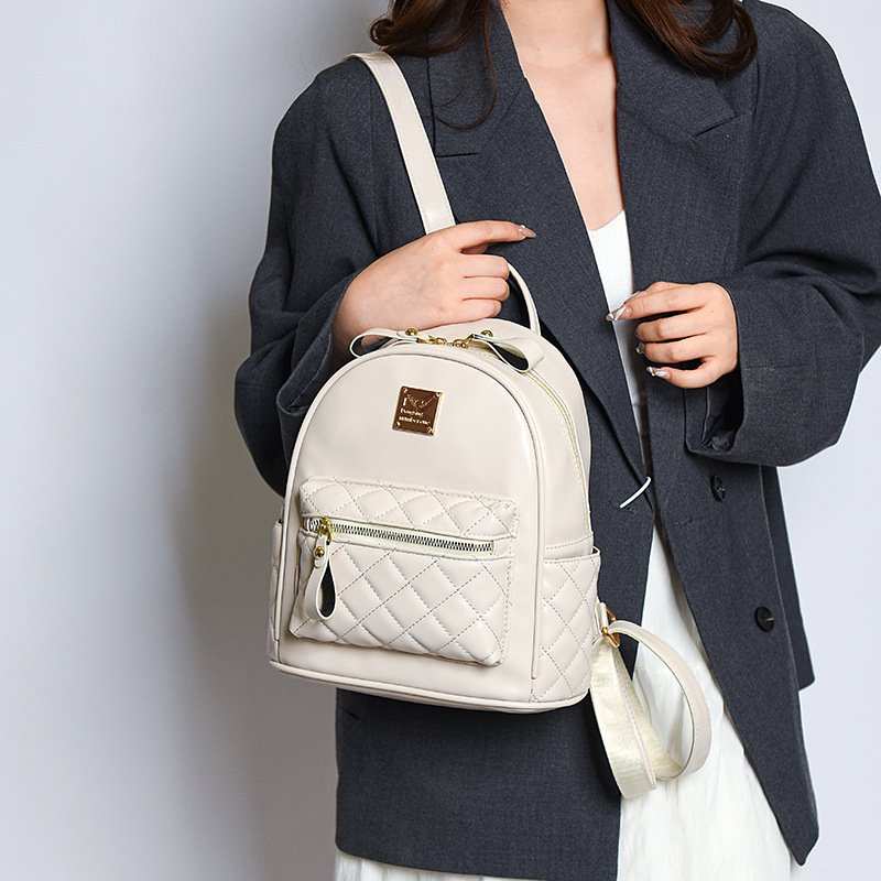 Mochila antirrobo transfronteriza para damas 2025 primavera nueva moda pu ringge para damas mochila de viaje