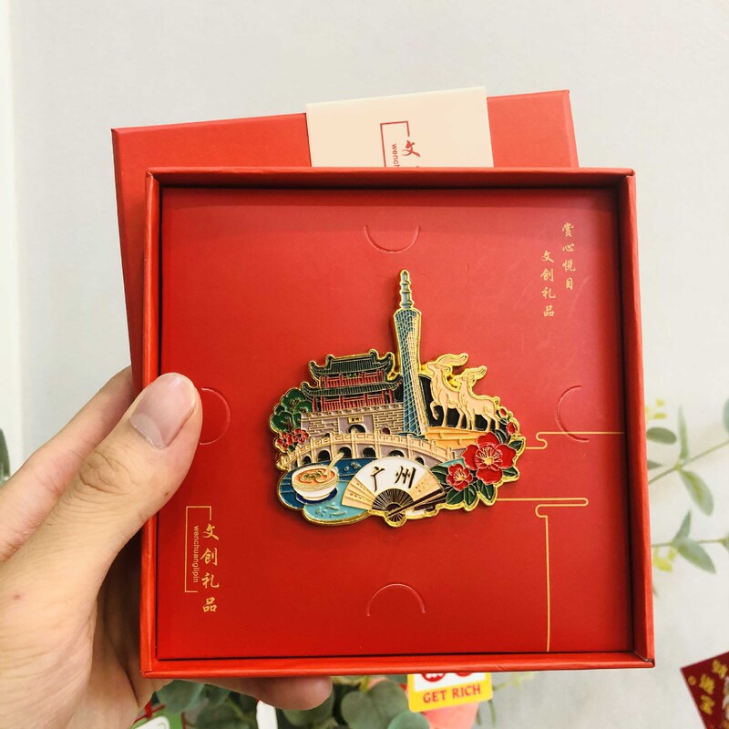 【广州】景点金属立体浮雕冰箱贴广州塔五羊旅游纪念品文创礼物|undefined